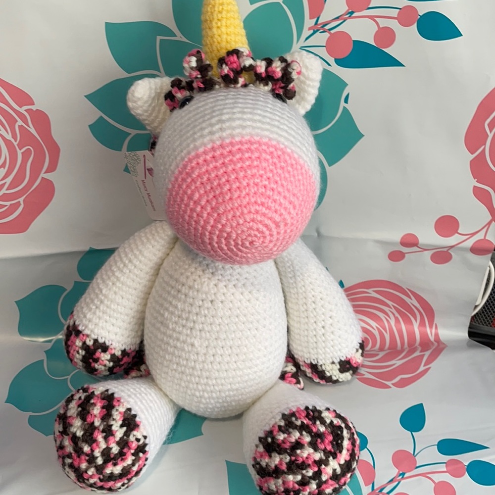 Pink, black and white unicorn 🦄, handcrafted